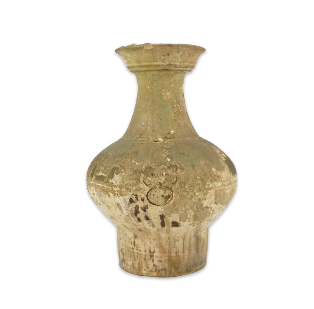 A large Chinese green glazed jar, Han dynasty